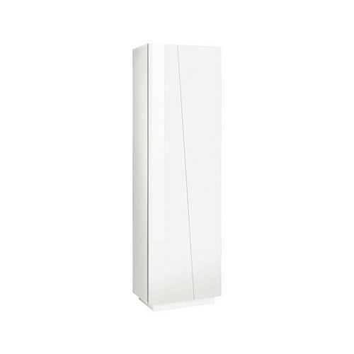 Armoire Polyvalente Dheft, Étagère À Chaussures Avec 2 Portes Et 5 Étagères, Armoire Multifonctionnelle, 100% Made In Italy, 60x38h200 Cm, Blanc Brillant