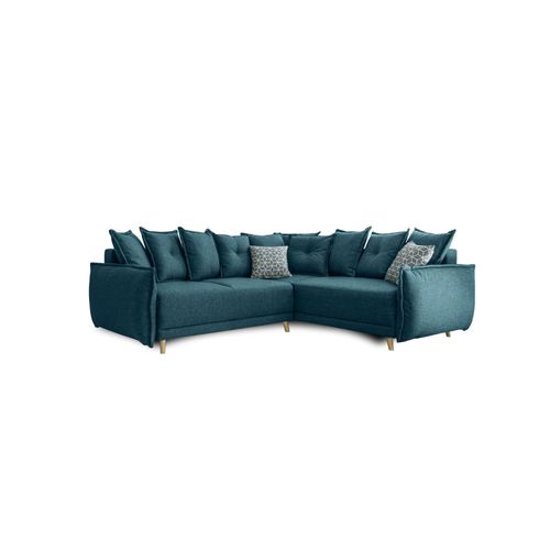 Lena - Canapé D'angle Convertible - Avec Coffre - Style Scandinave - 5 Places - Droit