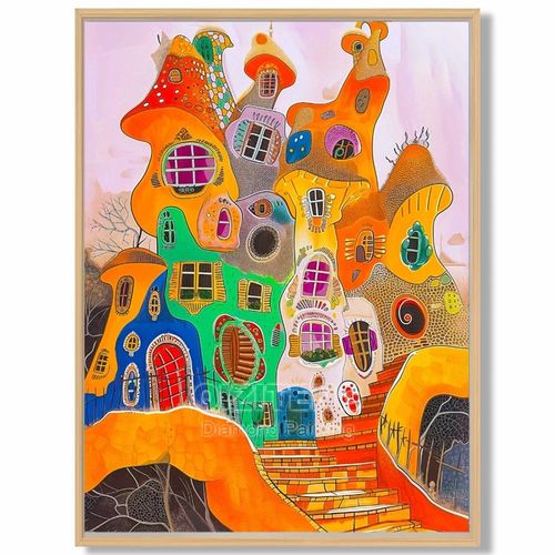 Kit Diy Tableau Diamant 5d Broderie Diamant Ville Paysage Animal Chat Plein Diamant Dessin Animé Point De Croix Ensemble Art - Décoration Murale Moderne, Cadeau Créatif Anti-Stress Pour Adultes
