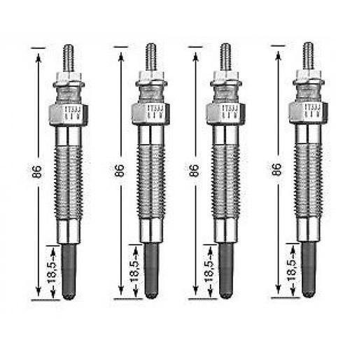 Lot De Quatre Bougies De Préchauffage Premium - Mitsubishi Pajero Sport 2.5 Td 133 À Part. 08/2003