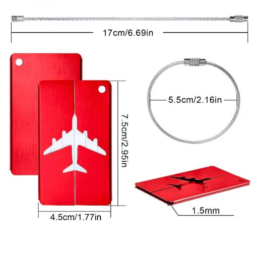 Étiquettes De Valise En Forme De Cœur - 2 étiquettes PU étanches Avec Carte De Contact - 5
