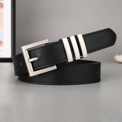 Ceinture Naren Cuir Pu Pour Hommes Et Femmes, Ceinture En Métal Chimcasual, Ceinture Pour Pantalons Jeans, Décoration De Jupes, Ceinture Noire, Mode