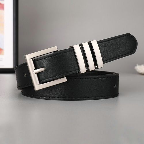 Ceinture Rectangulaire Carrée Vintage Pour Femme, Design Simple, Mode Rétro, Jupe Décontractée, Jean Décoratif Noir Café