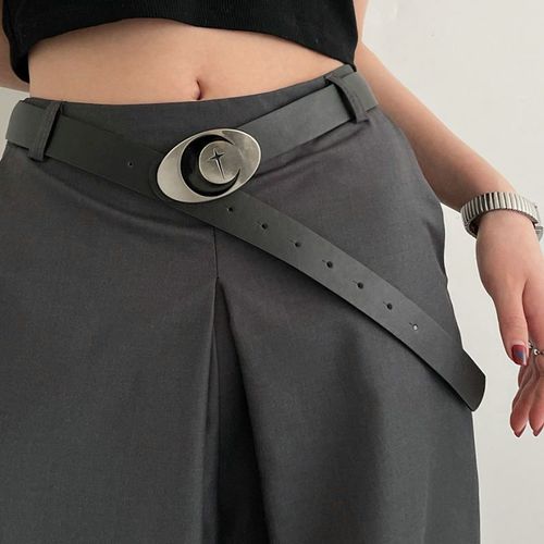 Ceinture En Cuir Pu Rétro Pour Femme, Ceinture Naren Métal, Ceinture De Ceinture, Pantalon Carillon, Jupes En Jean, Ceinture Décontractée, Noir, Blanc, Mode, Y2k