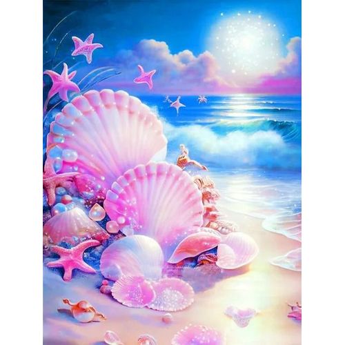 Mosaïque Strass Carrée Peinture à la main en diamants de Dream Shell Loisir Créatif Débutant, Idée Cadeau Original pour Noël