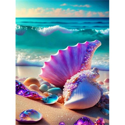 Mosaïque Strass Carrée Peinture à la main en diamants de Dream Shell Loisir Créatif Débutant, Idée Cadeau Original pour Noël