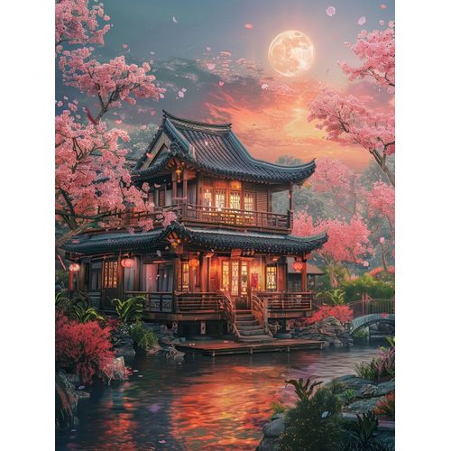 Mosaïque Strass Carrée Paysage Plein De Diamants Fantaisie Pays Des Merveilles Loft Kit De Broderie Diamant Peinture À La Loisir Créatif Débutant, Idée Cadeau Original Pour Noël