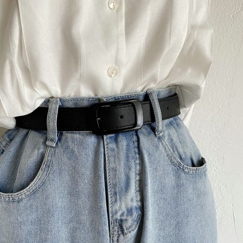 Ceinture En Cuir Pu Pour Femme, Ceinture Carrée En Métal, Ceinture Pour Femme, Sangle Pour Femme, Ceinture Pour Femme, Jupe En Jean Vintage, Noir, Mode
