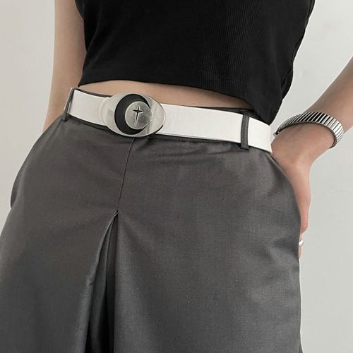 Ceinture En Cuir Pu Rétro Pour Femme, Ceinture Naren Métal, Ceinture De Ceinture, Pantalon Carillon, Jupes En Jean, Ceinture Décontractée, Noir, Blanc, Mode, Y2k