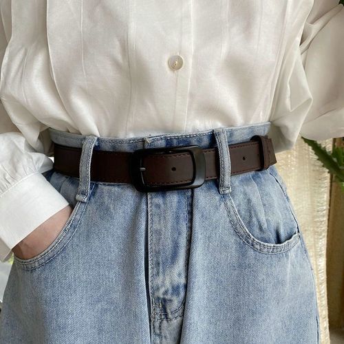 Ceinture En Cuir Pu Pour Femme, Ceinture Carrée En Métal, Ceinture Pour Femme, Sangle Pour Femme, Ceinture Pour Femme, Jupe En Jean Vintage, Noir, Mode