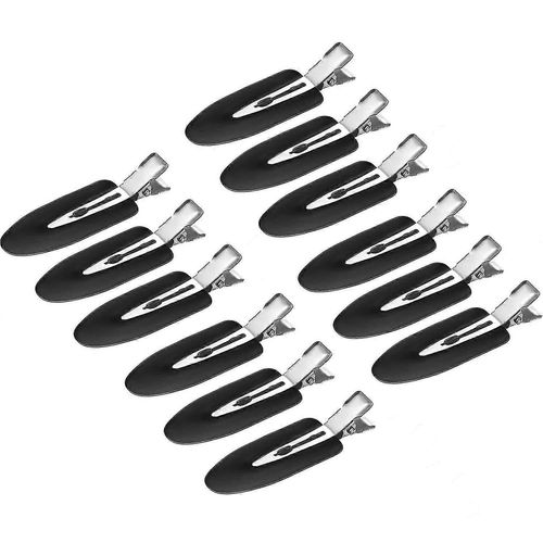 12 Pièces No Bend Curl Clips Hair Clips Pin Pour Coiffure Bangs Waves Makeup Application (Noir, Blanc, Rose, Bleu, Jaune)