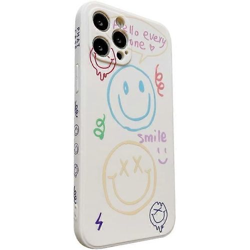 Happy Smile Graffiti Side Print Cute Phone Cover Compatible Pour Iphone 12 Pro Max Coque Pour Femmes Hommes Mode Slim Soft Cases Pour Apple Iphone 12 Pro M