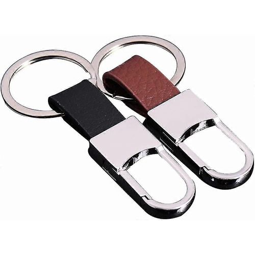 2pcs Porte-Clés De Voiture, Porte-Clés En Cuir, Porte-Clés Pour Hommes, Porte-Clés En Métal Pour Hommes