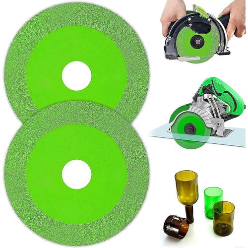 Bon disque de coupe en verre 2pcs, disque de tuile de bouteille de 22,23 mm, verre de granit de jade en céramique, vert