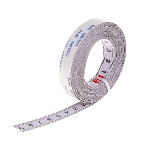 2 ensembles en acier inoxydable onglet piste ruban à mesurer auto-adhésif métrique échelle règle pour t piste routeur table scie à bois outil de travail du bois