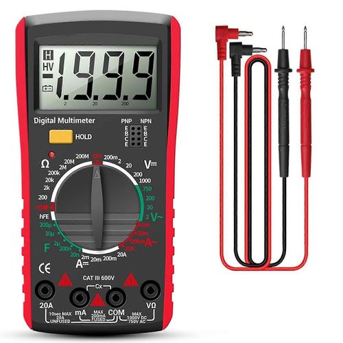 Multimètre numérique, multimètre automatique intelligent avec CAT IV 600 V TRMS 6000 points, voltmètre avec écran LCD et rétroéclairage pour l¿automobile et l¿automobile