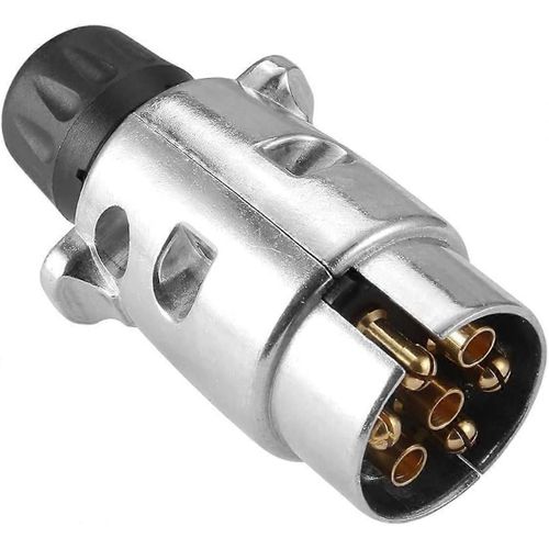 belle prise de remorque mâle en métal à 7 broches, prise d¿attelage en métal à 7 broches, connecteur électrique étanche à 7 broches pour remorque, prise de remorque en métal 12V à 7 broches