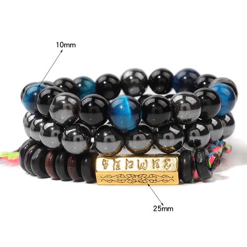 Bracelet En Pierre Tibétaine Vintage Pour Homme, Ensemble De Perles En ¿Il De Tigre, Bijoux En Hématite Naturelle, Breloque De Méditation Masculine
