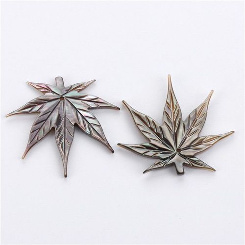Breloques En Nacre De Feuille De Coquille Sculpté, Pendentif En Cuir Oral Elu Érable, Perles Pour Bricolage, Bijoux De Direction, Collier, Boucles D'oreilles