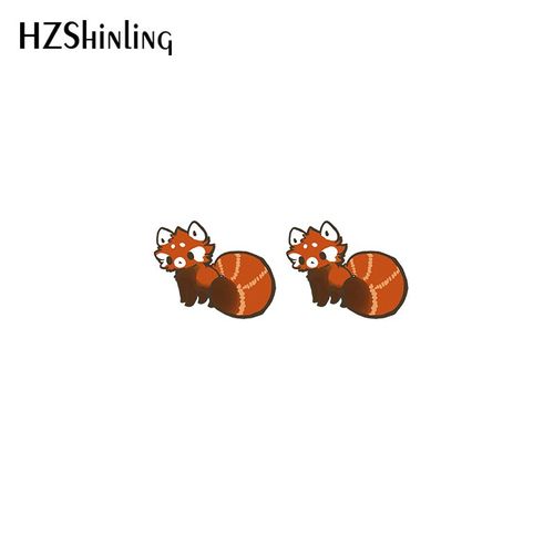 Boucles D'oreilles Panda Rouge En Résine Acrylique, Bijoux À La Mode