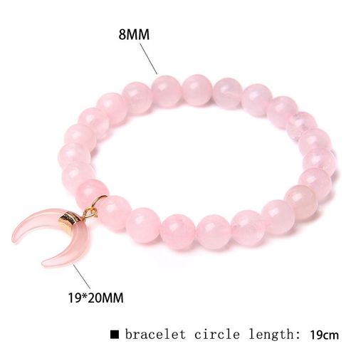 Bracelet En Quartz Rose Tendance, Perles De Cristal Rose, Breloques Extensibles En Pierre Naturelle, Bijoux De Guérison Pour Femmes, Cadeau Reiki