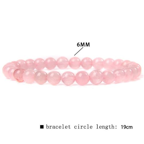 Bracelet En Quartz Rose Tendance, Perles De Cristal Rose, Breloques Extensibles En Pierre Naturelle, Bijoux De Guérison Pour Femmes, Cadeau Reiki