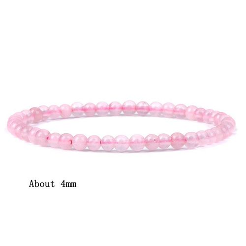 Bracelet En Quartz Rose Tendance, Perles De Cristal Rose, Breloques Extensibles En Pierre Naturelle, Bijoux De Guérison Pour Femmes, Cadeau Reiki