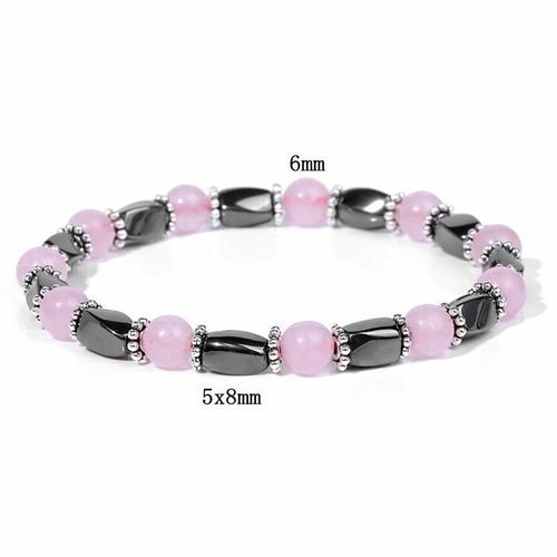 Bracelet En Quartz Rose Tendance, Perles De Cristal Rose, Breloques Extensibles En Pierre Naturelle, Bijoux De Guérison Pour Femmes, Cadeau Reiki