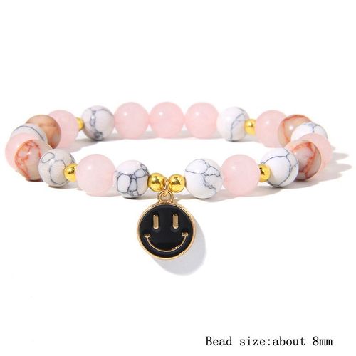 Bracelet En Quartz Rose Tendance, Perles De Cristal Rose, Breloques Extensibles En Pierre Naturelle, Bijoux De Guérison Pour Femmes, Cadeau Reiki