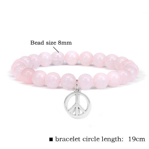 Bracelet En Quartz Rose Tendance, Perles De Cristal Rose, Breloques Extensibles En Pierre Naturelle, Bijoux De Guérison Pour Femmes, Cadeau Reiki