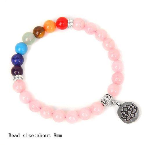 Bracelet En Quartz Rose Tendance, Perles De Cristal Rose, Breloques Extensibles En Pierre Naturelle, Bijoux De Guérison Pour Femmes, Cadeau Reiki