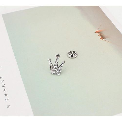 Mini Broche Couronne En Cristal Strass Pour Hommes Et Femmes, Version Coréenne De Costume Rétro, Accessoires De Col En Cristal, Broche Bon Marché