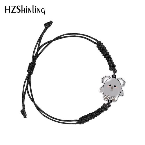 Bracelet Imprimé Koala Dessin Animé Pour Femme, Ultissée Réglable, Noir Et Rouge, Résine Acrylique, Élection Xy, Bijoux Fantaisie