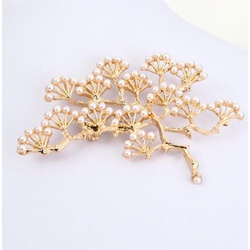 Broche Vintage Enrichie En Forme De Larme Pour Femme, Branche D'arbre, Fausse Perle, Corsage, Épingle De Commerce, Bijoux À La Mode, Grande Broche
