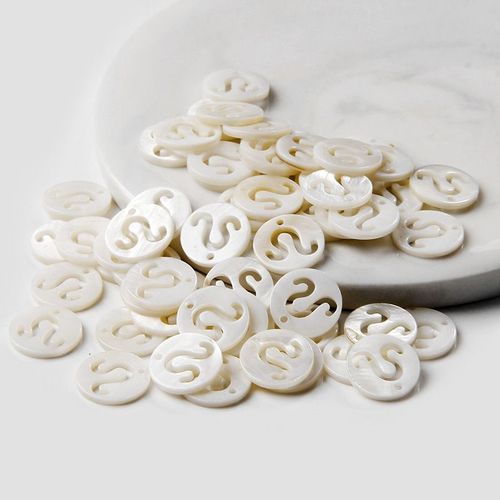12 Pendentifs En Coquillage De Constellation, Perles Blanches D'eau Libre De 11mm, Nacre Sculptée, Artisanat Pour La Fabrication De Bijoux Bricolage Soi-Même