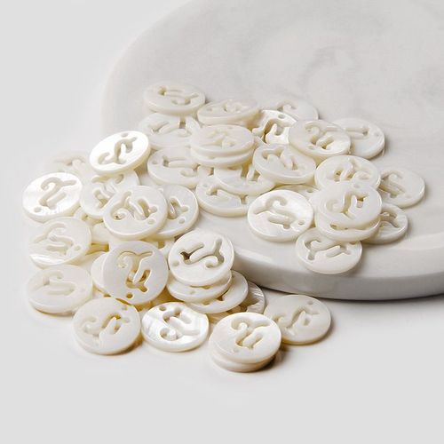 12 Pendentifs En Coquillage De Constellation, Perles Blanches D'eau Libre De 11mm, Nacre Sculptée, Artisanat Pour La Fabrication De Bijoux Bricolage Soi-Même