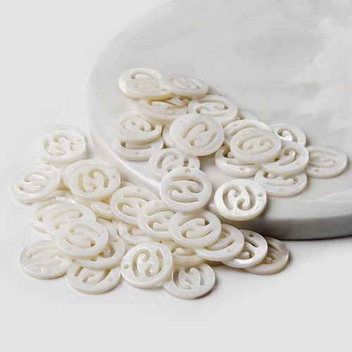 12 Pendentifs En Coquillage De Constellation, Perles Blanches D'eau Libre De 11mm, Nacre Sculptée, Artisanat Pour La Fabrication De Bijoux Bricolage Soi-Même