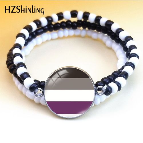 Drapeau De La Fierté Bisexuel, Ensemble De Style Bohémien, Arc-En-Ciel Bleu, Cabochon En Verre, Pendentifs Dôme, Bracelet Élastique, Bijoux À La Mode