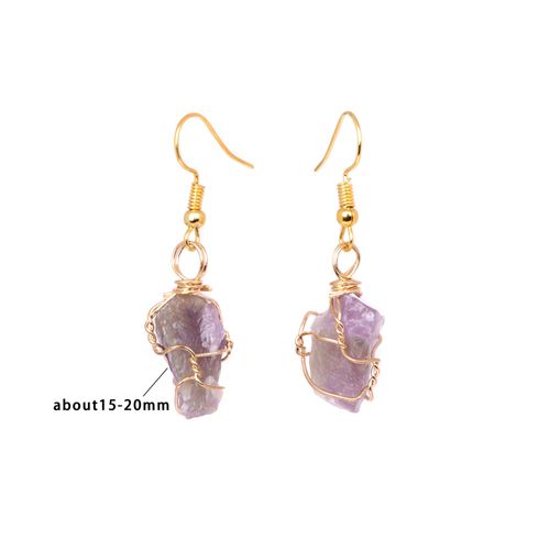 Boucles D'oreilles En Quartz Irrégulières Reiki Pour Femmes, Boucles D'oreilles Pendantes En Cristal Naturel, Bijoux En Pierre, Tendance Féminine, Mode