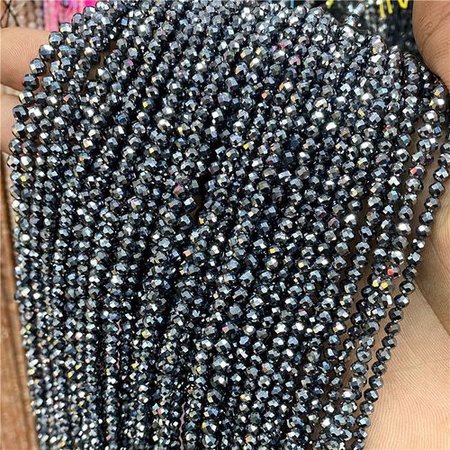 Perles En Pierre D'obsidienne Noire À Facettes, Perles D'or Naturelles, Bracelet À Micro Facettes, Bijoux De Direction, Petites Perles Adt, Document, 2mm, 3mm