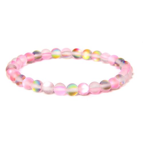 Bracelets En Pierre De Lune Pour Femmes Et Hommes, Bracelet À La Mode, Perles De Verre Arc-En-Ciel, Bijoux Commandés À La Main, Haute Brillance, Fête, 8mm, 256