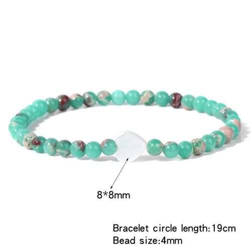 Bracelets Perlés En Pierre Naturelle Pour Femmes, Breloques En Forme De Coquille De C¿Ur, Onyx, Bijoux D'amitié, Simples Et Fins