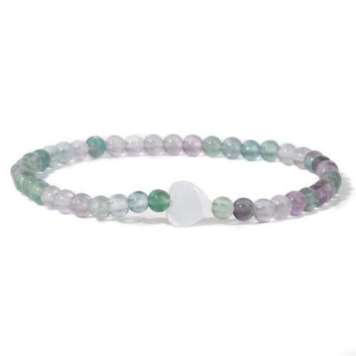 Bracelets Perlés En Pierre Naturelle Pour Femmes, Breloques En Forme De Coquille De C¿Ur, Onyx, Bijoux D'amitié, Simples Et Fins