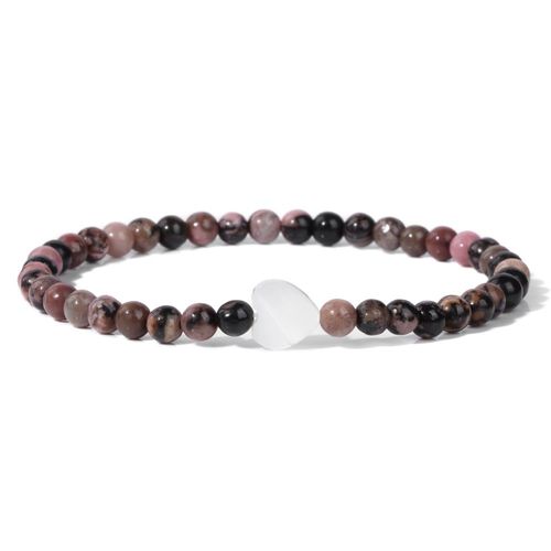Bracelets Perlés En Pierre Naturelle Pour Femmes, Breloques En Forme De Coquille De C¿Ur, Onyx, Bijoux D'amitié, Simples Et Fins