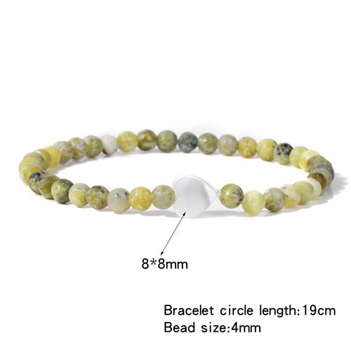 Bracelets Perlés En Pierre Naturelle Pour Femmes, Breloques En Forme De Coquille De C¿Ur, Onyx, Bijoux D'amitié, Simples Et Fins