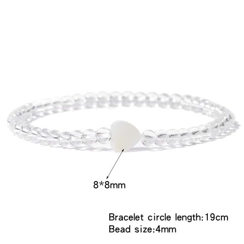 Bracelets Perlés En Pierre Naturelle Pour Femmes, Breloques En Forme De Coquille De C¿Ur, Onyx, Bijoux D'amitié, Simples Et Fins