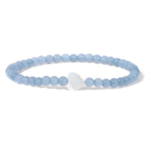 Bracelets Perlés En Pierre Naturelle Pour Femmes, Breloques En Forme De Coquille De C¿Ur, Onyx, Bijoux D'amitié, Simples Et Fins