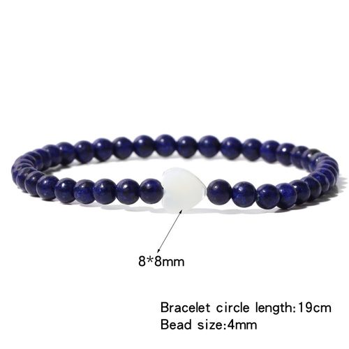 Bracelets Perlés En Pierre Naturelle Pour Femmes, Breloques En Forme De Coquille De C¿Ur, Onyx, Bijoux D'amitié, Simples Et Fins