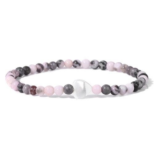 Bracelets Perlés En Pierre Naturelle Pour Femmes, Breloques En Forme De Coquille De C¿Ur, Onyx, Bijoux D'amitié, Simples Et Fins