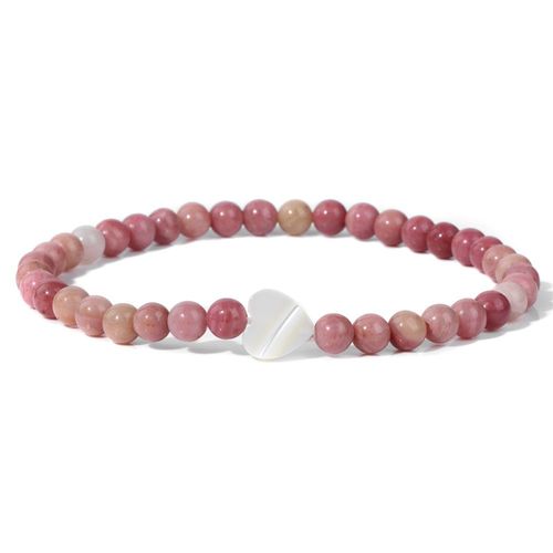 Bracelets Perlés En Pierre Naturelle Pour Femmes, Breloques En Forme De Coquille De C¿Ur, Onyx, Bijoux D'amitié, Simples Et Fins